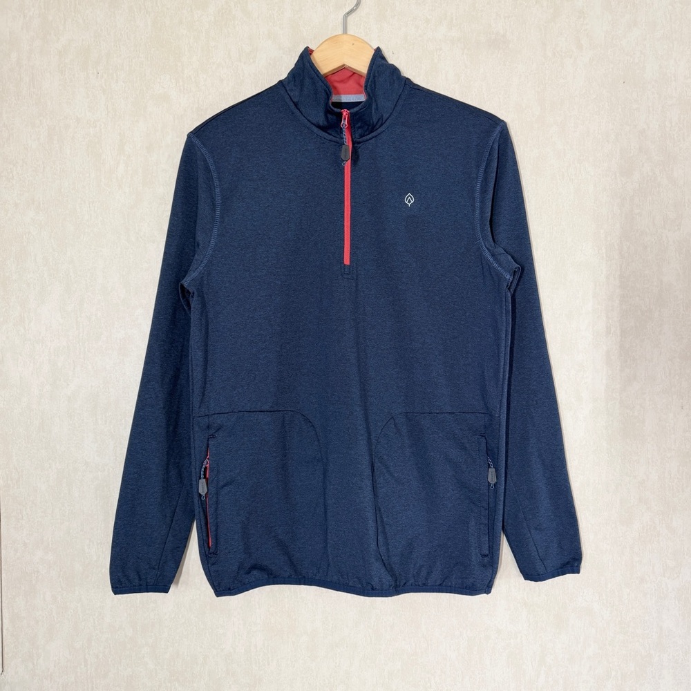Aspen Men’s Quarter-Zip Performance Shirt Longsleeve Outdoor in Navy Blue M
